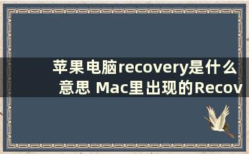 苹果电脑recovery是什么意思 Mac里出现的Recovery HD磁盘选项什么意思